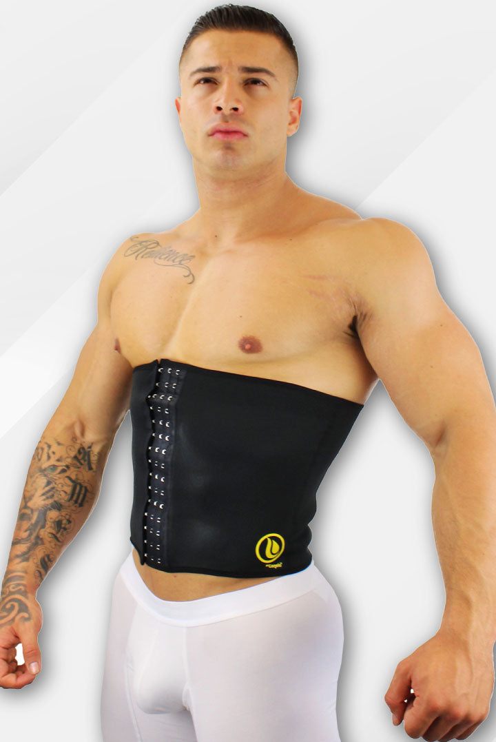 AKMO Faja Reductora Para Hombres – Black Men’s Shapewear Compression Vest (Abdomen, Back, Chest, Waist) Firm Control